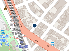 NPC24H千葉公園駅前パーキングの位置