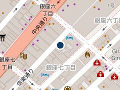 NPC24Hストラータ銀座パーキングの位置