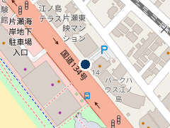 三井のリパーク デニーズ江ノ島店の位置