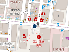三井記念病院駐車場の位置