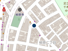 三井のリパーク 足立柳原２丁目の位置
