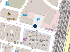 三井のリパーク ポスパーク汐留の位置