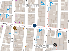 三井のリパーク 三筋１丁目第６の位置