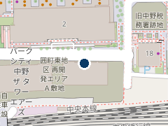 三井のリパーク 中野Ｍ―ＳＱＵＡＲＥ店舗用駐車場の位置