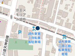 タイムズ調布駅前の位置