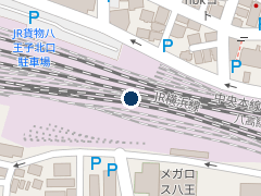 八王子駅北口地下駐車場の位置