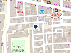 タイムズ北千住駅西口立体の位置