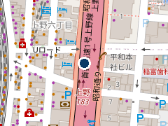 京成上野駅駐車場の位置