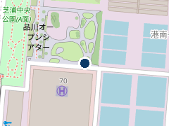TAKANAWA GATEWAY CITY駐車場　バイクP1北の位置
